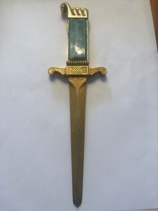 Vintage Asr Ascot Dagger Lighter Made In Usa.  1950’s.  With Jade Handles.
