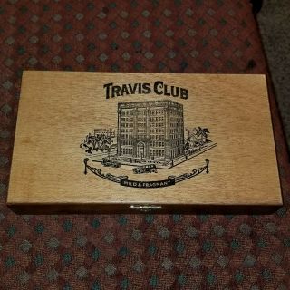 Travis Club Wood Cigar Box Empty & Rare