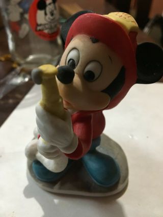 Vintage Walt Disney Productions Mickey Mouse Fireman Ceramic Figurine