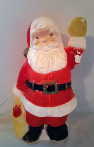 Vintage Christmas Poloron Waving Santa Blow Mold 13 "
