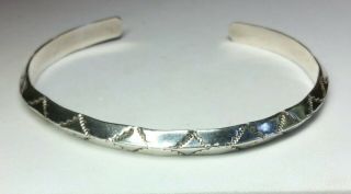Vintage Southwest Heavy Sterling Silver Carinated Bracelet Arm Cuff