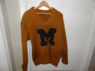 University Of Michigan Sweater Art - Kota Vintage / Antique Knit Wolverines