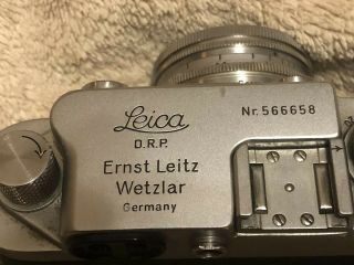 Antique Vintage Leica D.  R.  P.  Camera Nr 566658 Ernst Leitz Wetzlar Germany 3