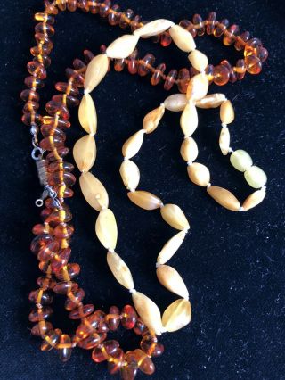 Vintage Jewellery Real Baltic Amber Bead Necklaces 31g