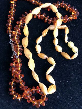 Vintage jewellery Real Baltic Amber Bead Necklaces 31g 3