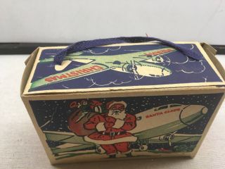 Rare Vintage Antique Christmas Candy Box with Santa and Plane 2