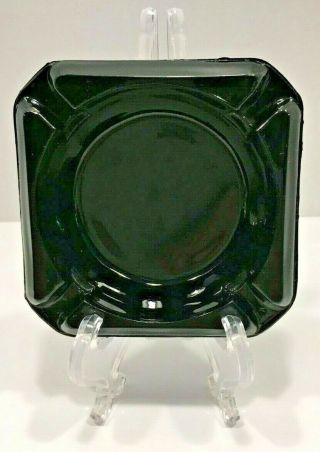 Vintage Black Glass Ashtray,  3.  50 " X 3.  50 "