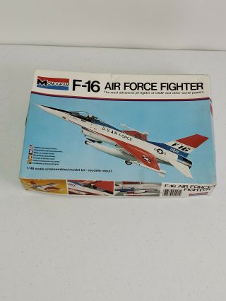 Monogram F - 16 Air Force Fighter Model 1/48 Scale Vintage 1976