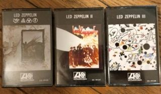 (3) Vintage Led Zeppelin I,  Ii,  Iii [cassette Tapes] Atlantic