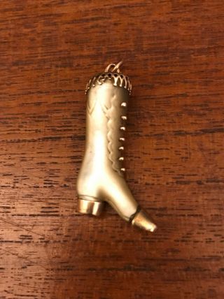 Antique Geogian Gold And Mother Of Pearl Boot Fob / Charm