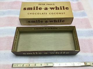 Vintage Peter Pauls Smile A While Candy Bar Box Advertising
