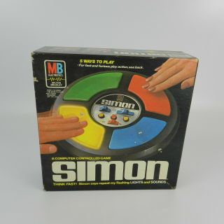 Vintage 1986 Milton Bradley Simon Memory Game Box Euc