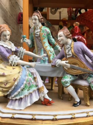 LARGE vintage SITZENDORF porcelain figurine Group antique 2