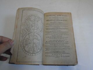 1791 Antique Leather Book,  Geography Made Easy W/ 7 Maps,  Jedediah Morse