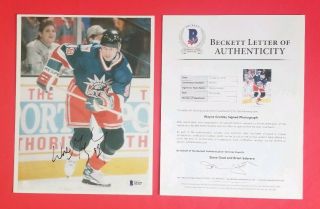 Wayne Gretzky Signed 8 " X10 " Ny Rangers Photo With Bas Beckett Loa Psa Jsa