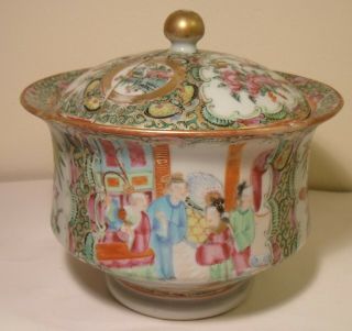 Chinese Canton Famille Rose Bowl And Cover A/f