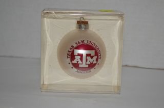 Texas A & M University Aggies Glass Christmas Ornament By Toperscot Inc.