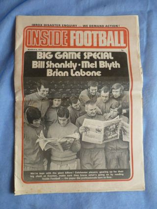 Vintage 1971 Football Newspaper Colchester Everton Bill Shankly Ibrox Inquiry