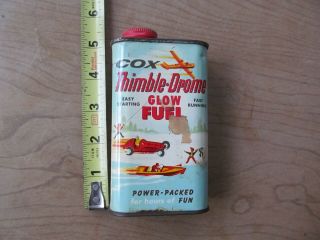Vintage Cox Thimble - Drome Glow Fuel Can Tin 1/2 Pint