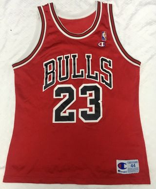 Vintage Michael Jordan 23 Champion Chicago Bulls Jersey Size 44