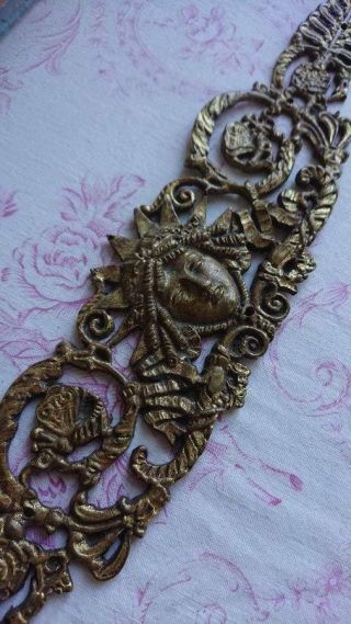 Gorgeous Antique French Empire Ormolu Mount Classical Mask & Butterflies 19thc