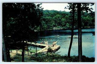 Vintage Postcard Camp Yaw Paw Mahwah Nj Boy Scouts Waterfront Ridgewood - Glen Bsa