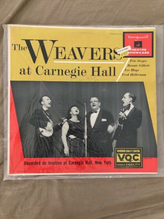 The Weavers At Carnegie Hall Lp Mono Red Vanguard Pressing 1957 Vintage
