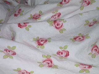 194s Vintage Laura Ashley Lifestyles 100 Cotton King Flat Sheet Pink Roses