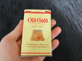 VTG Old Gold King Size Cigarette Tin w/ Some Orig.  Tobacco 2