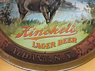 Pre Pro Antique Hinckel ' s Lager Beer Tin Beer Tray Albany NY RARE 2