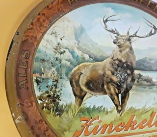 Pre Pro Antique Hinckel ' s Lager Beer Tin Beer Tray Albany NY RARE 3