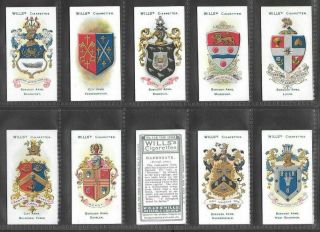 Wills 1905 Intriguing (arms) Full 50 Card Set  Borough Arms 3rd - Series