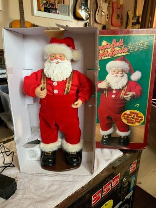 Vtg 1998 " Jingle Bell Rock Santa " Musical Animated Santa Claus Lnib