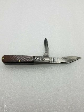 1870 - 1940 Vintage Keen Kutter 2 Blade Barlow Knife,  Bone Handles,  K2881 3/8