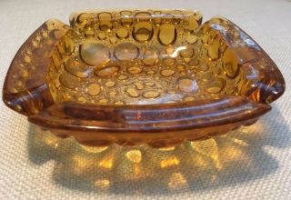 Vintage Libbey Glass Pebble Beach Ashtray 6 ",  Amber/gold Color,  Great Valet Tray