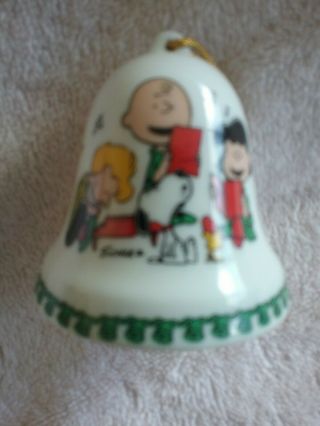 Vintage Peanuts Snoopy 1978 Ceramic Bell Ornament Ufs
