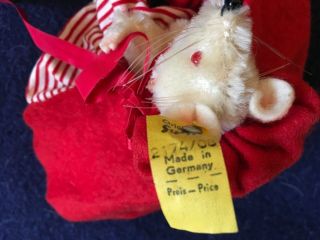 RARE 1960 ' s FAO Schwarz Steiff Dressed Pieps Lady Mouse Little Red Riding hood 2