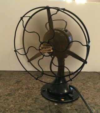 Antique Coulmbia Brass And Cast Iron Oscillating Fan - Patent.  1914 -