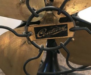 Antique Coulmbia Brass and Cast Iron Oscillating Fan - Patent.  1914 - 3