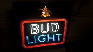 Vintage Bud Light Beer Light Sign - Neon Look Item 810 - 012 3