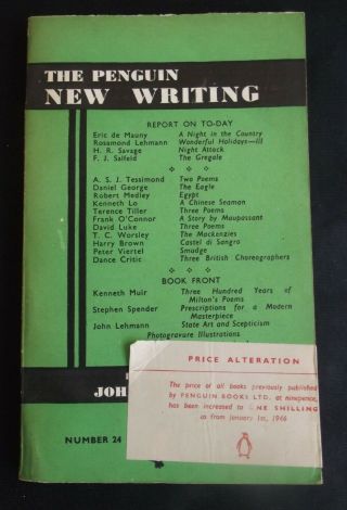 Vintage Book: The Penguin Writing No 24,  Edited By John Lehmann,  Jul 1945