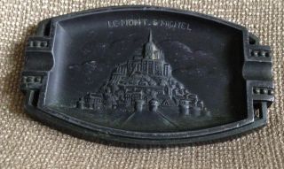 Vintage Art Deco Souvenir Metal Ashtray Of Le Mont - Saint - Michel Normandy France
