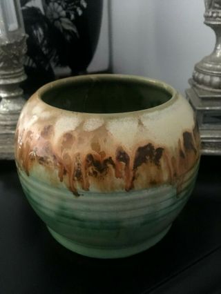 Vintage Signed Remued 535 Australian Pottery Dripglaze Vase