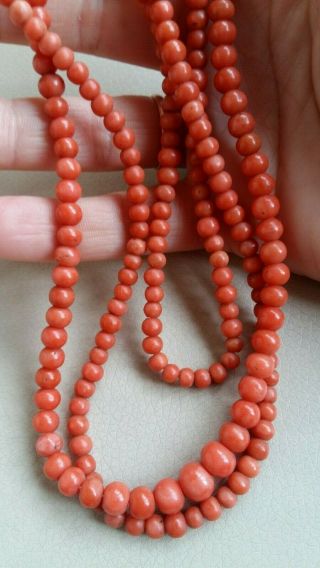 Natural Solmon Coral Round Beads Antique Natural Сoral Undyed,  41 Grams
