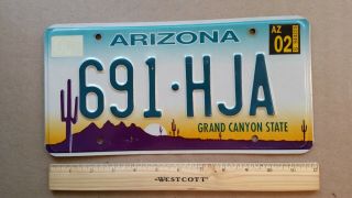 License Plate,  Arizona,  Sunset,  Saguaro Cacti,  Passenger,  691 - Hja