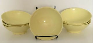 Vintage Boontonware Pale Yellow Melamine Dessert/cereal Bowls,  Set Of 7