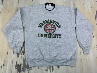 Washington University St Louis - Vtg 1980s Gray Sweatshirt,  Fits Mens Medium