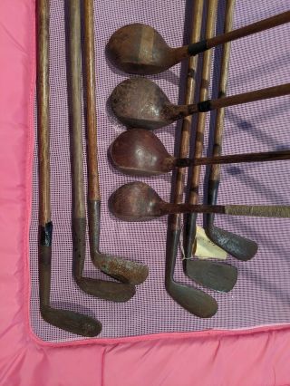 Antique Hickory Golf Clubs X10 Woods And Irons Great Value