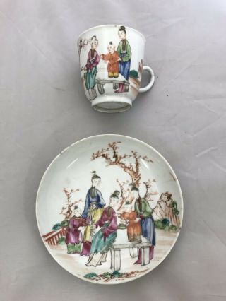 Antique Chinese Porcelain Tea Cup And Saucer