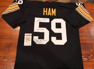 Jack Ham Signed Pittsburgh Steelers Custom Jersey Hof 88 8x Pro Bowl Witness Jsa